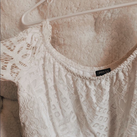 lace off the shoulder shirt - Picture 1 of 3